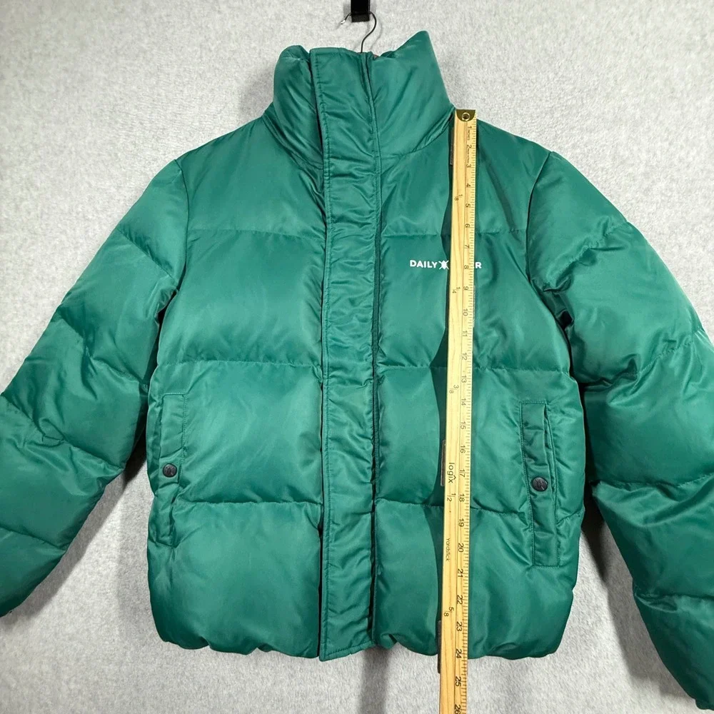 Daily Paper Mens Unisex Down Puffer Jacket Teal Green Size Small 18F1OU01
